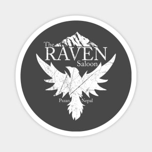 The Raven Saloon - white distressed Magnet